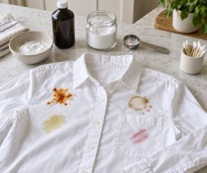 how to get stains out of white shirts