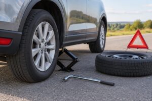 how to change a flat tire step by step