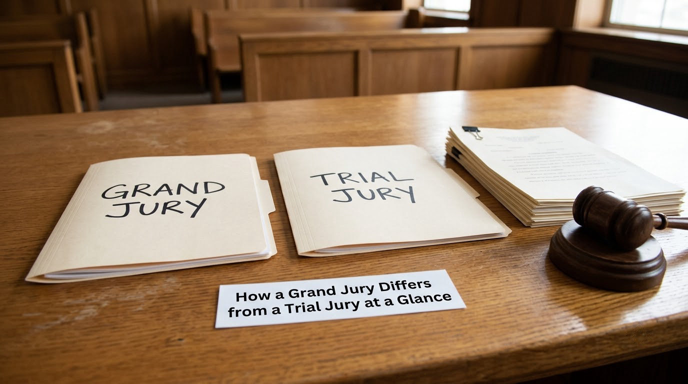 How a Grand Jury Differs from a Trial Jury at a Glance