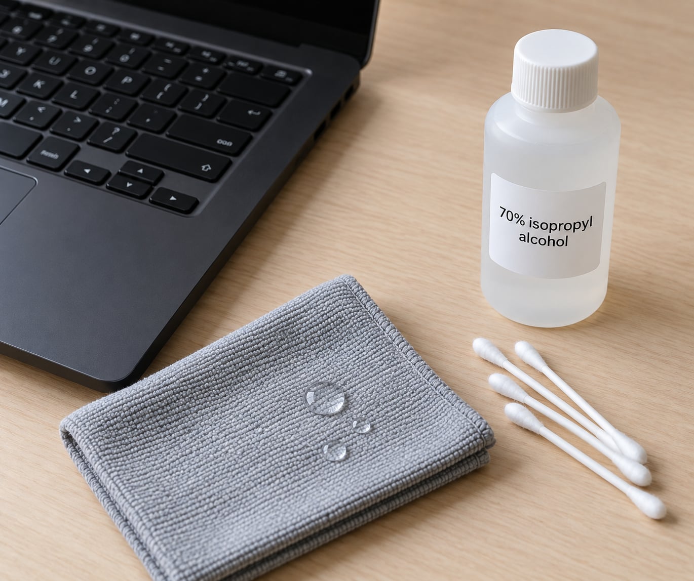 How to disinfect a laptop keyboard without damaging it