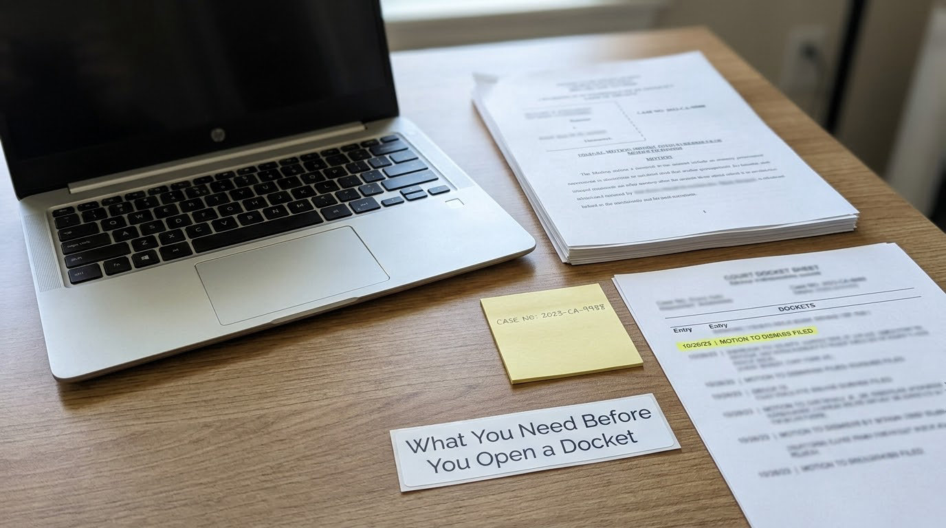 What You Need Before You Open a Docket