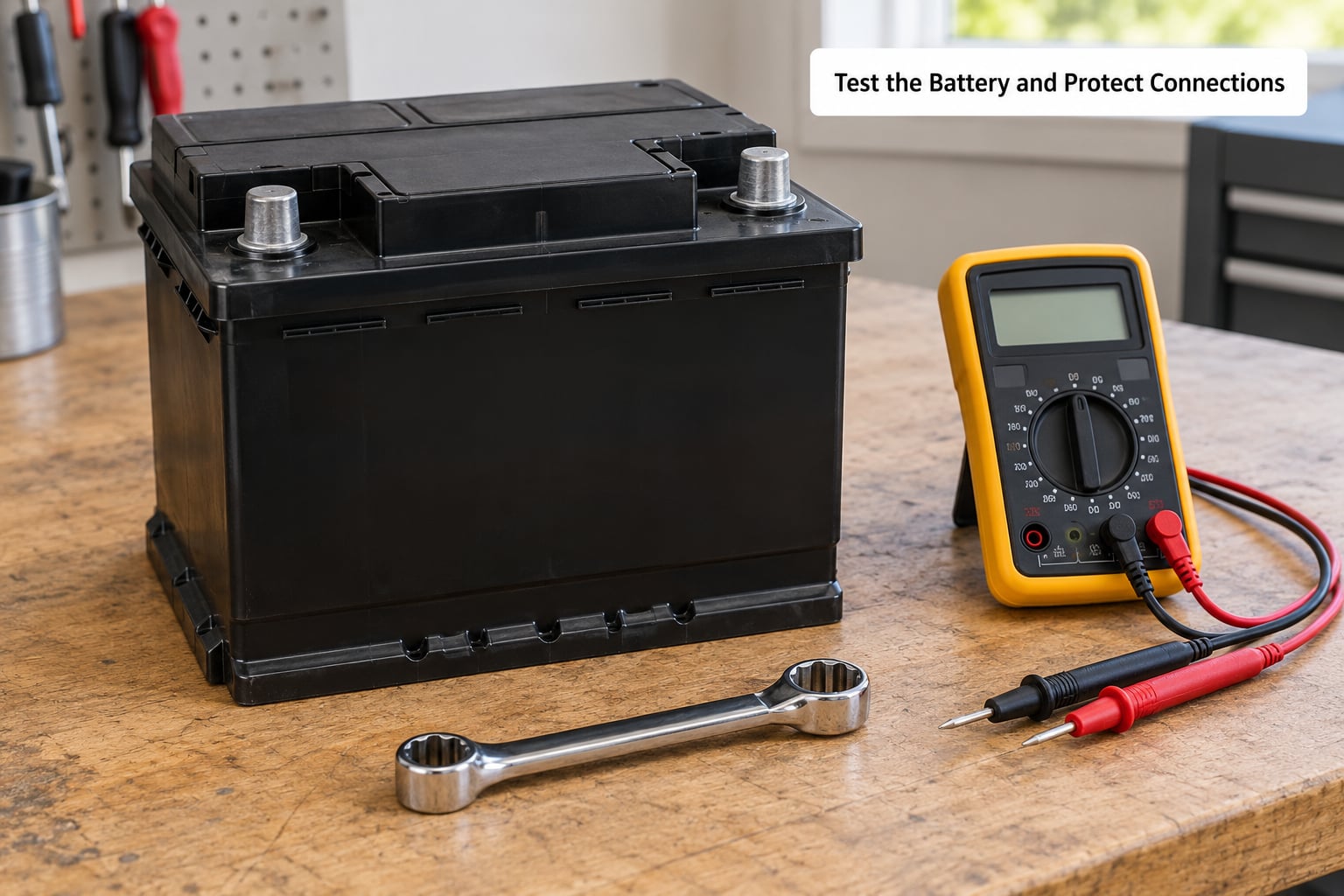 Test the Battery and Protect Connections