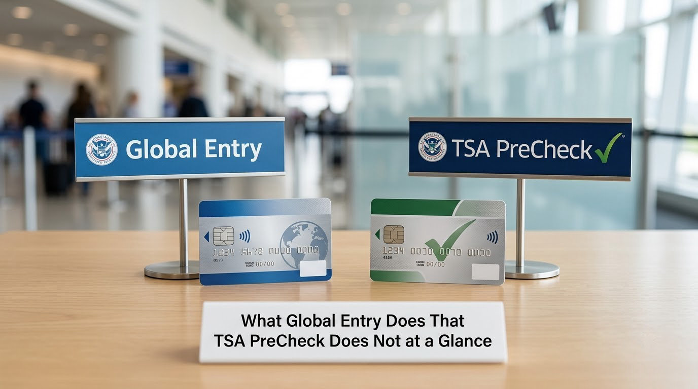 What Global Entry Does That TSA PreCheck Does Not at a Glance