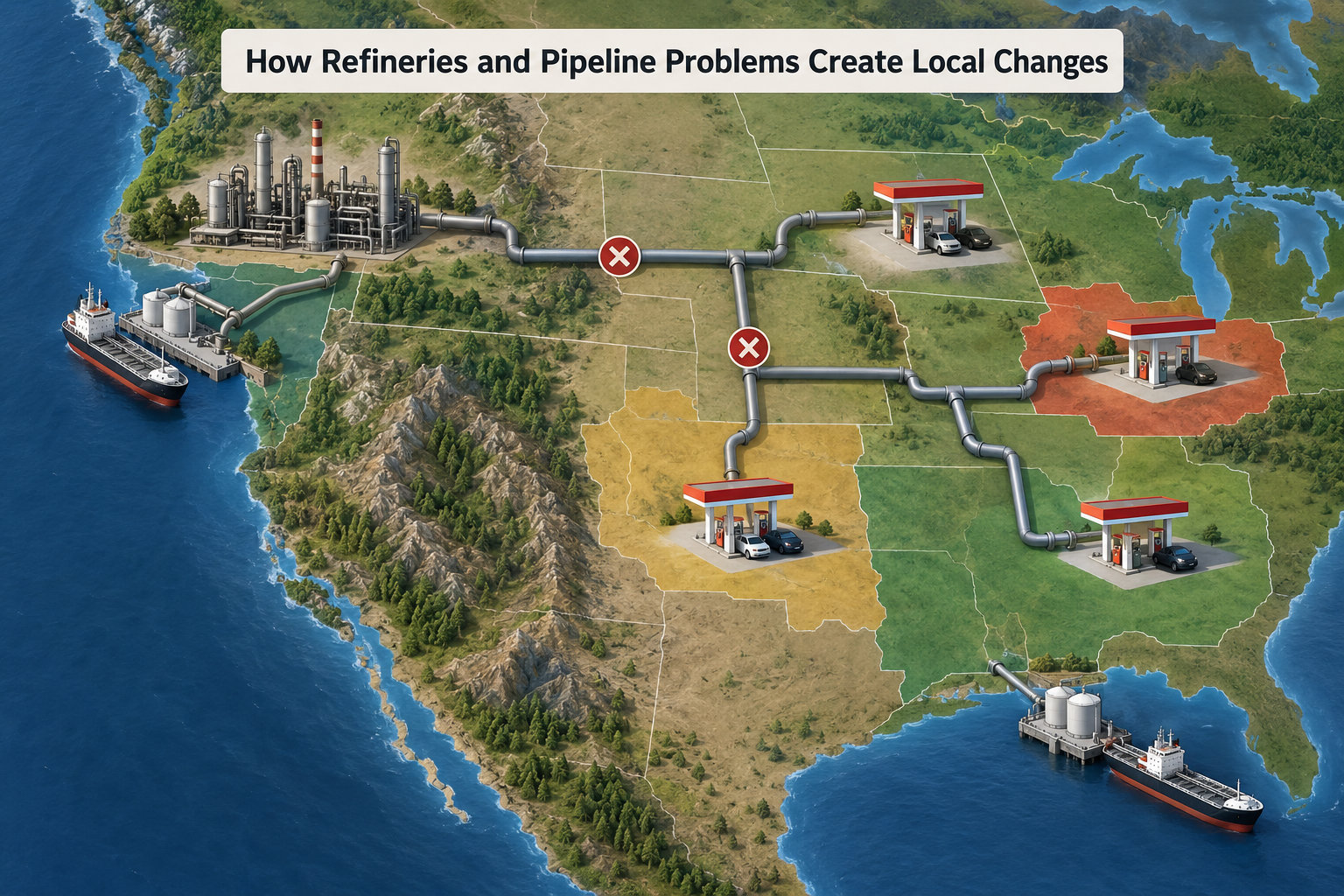 How Refineries and Pipeline Problems Create Local Changes